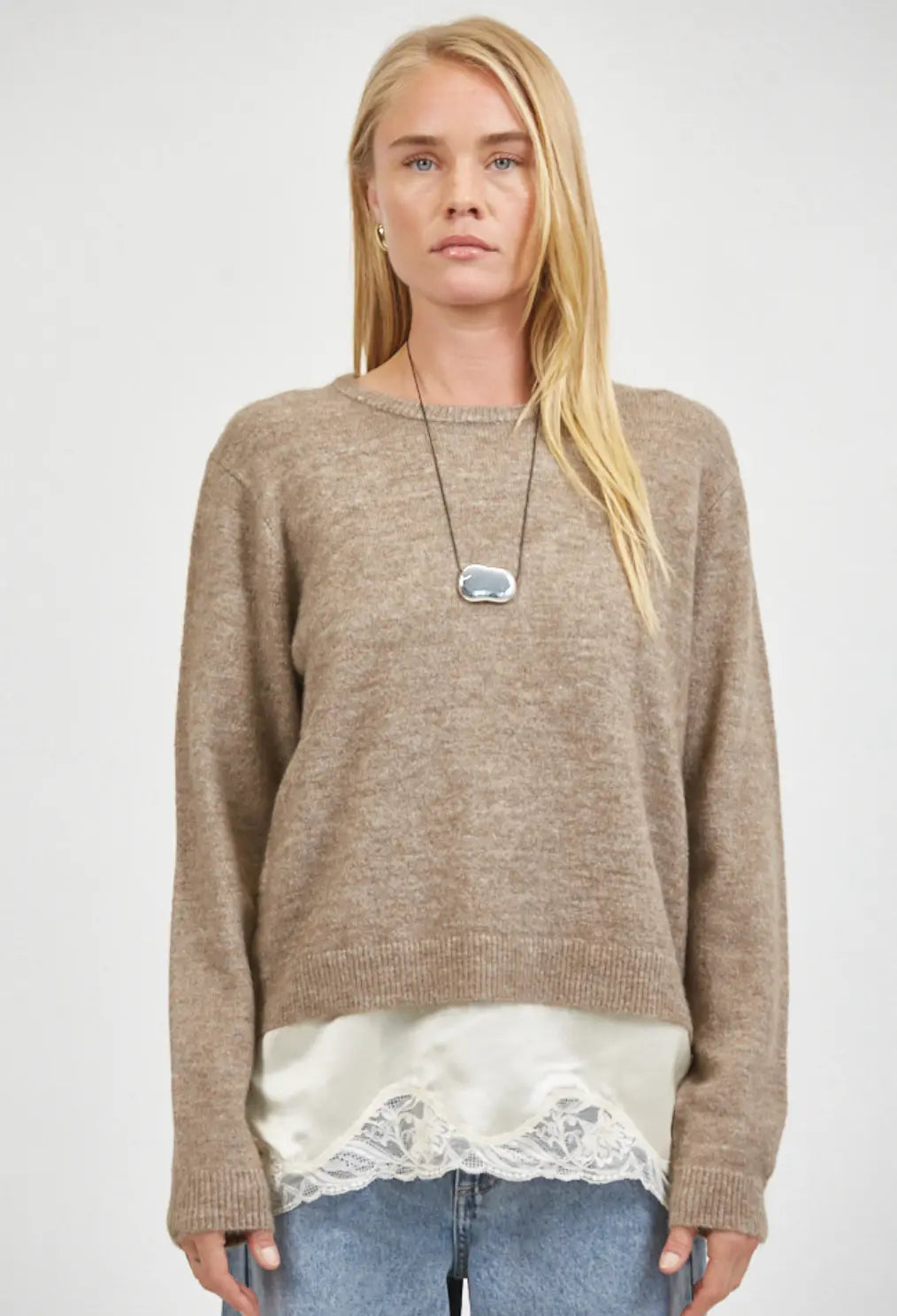The Haven Beige Knit Sweater
