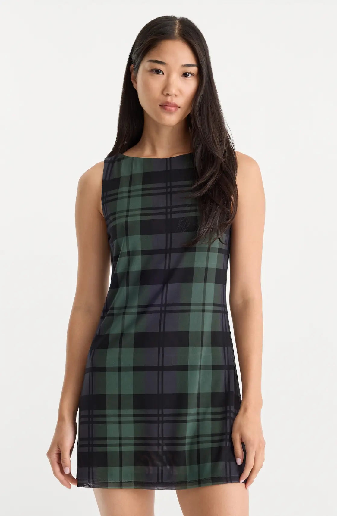Blair Plaid Mesh Mini Dress