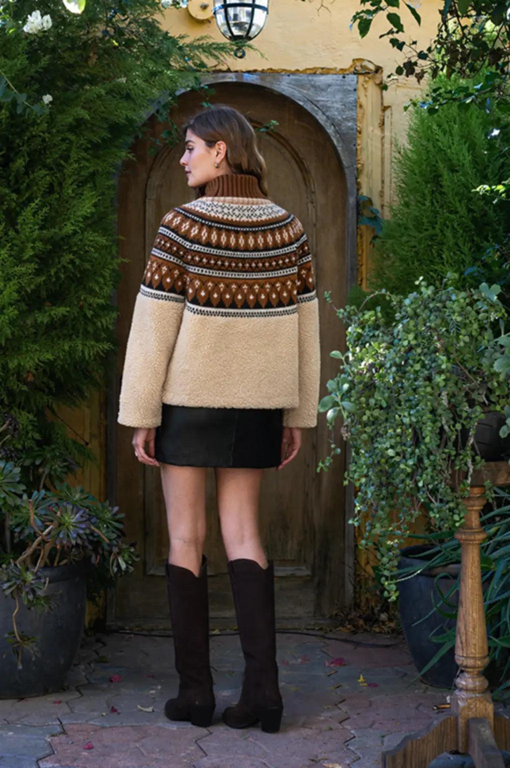 Astrid Fair Isle Sherpa Jacket