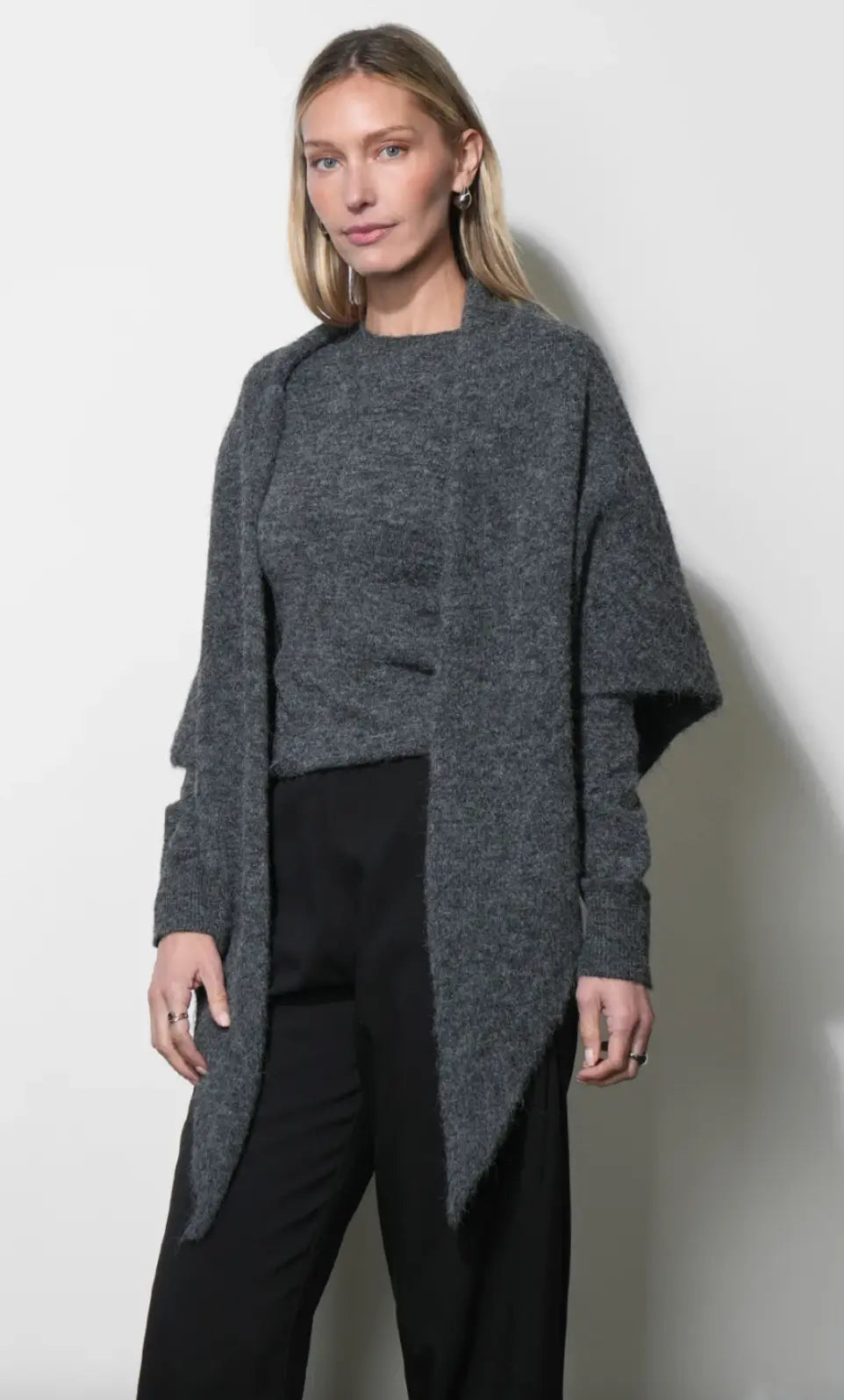 Yumi Sweater Top & Detachable Shawl Set