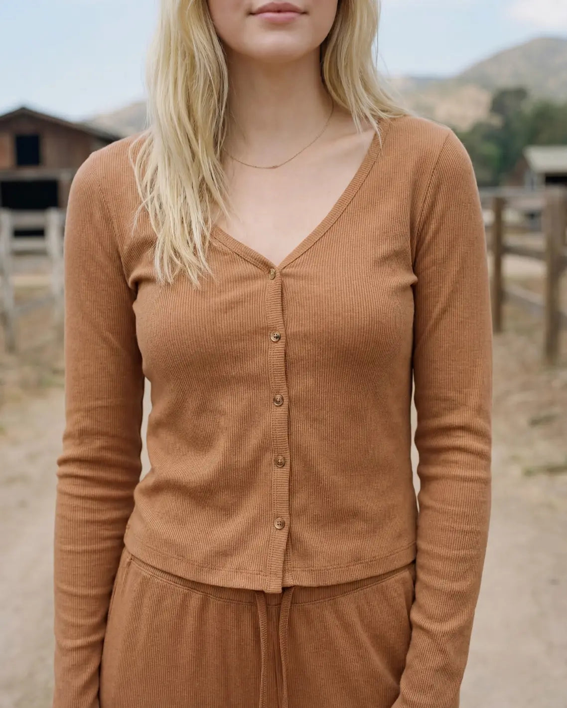 Sundry Mesa Rib Cardigan