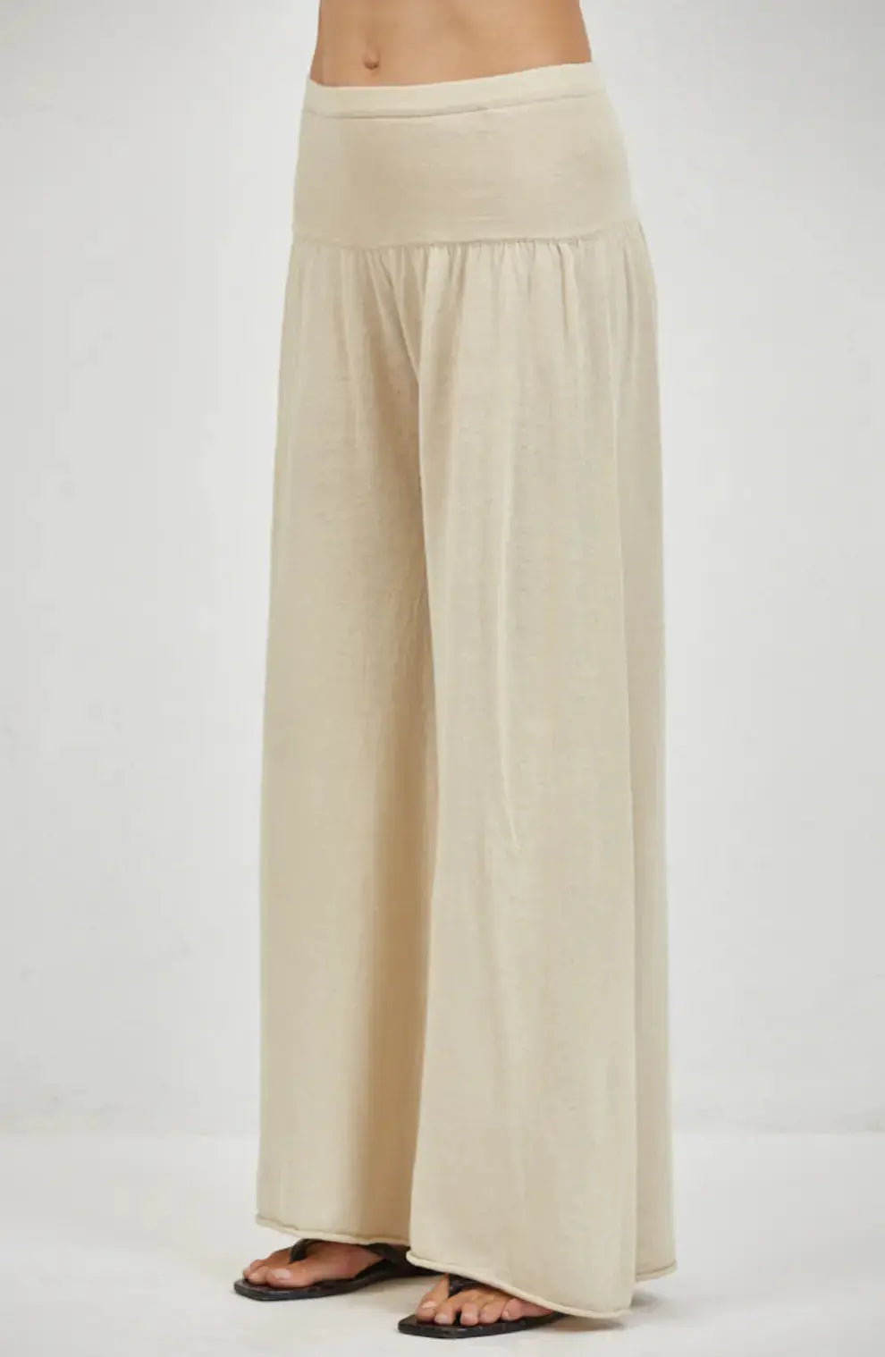 A.ren Haven wide leg knit spring pant in soft fabric, shown in extra small size, featuring a relaxed fit and stylish design.