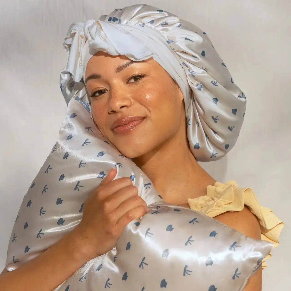 Coastal Bow Satin Sleep Bonnet