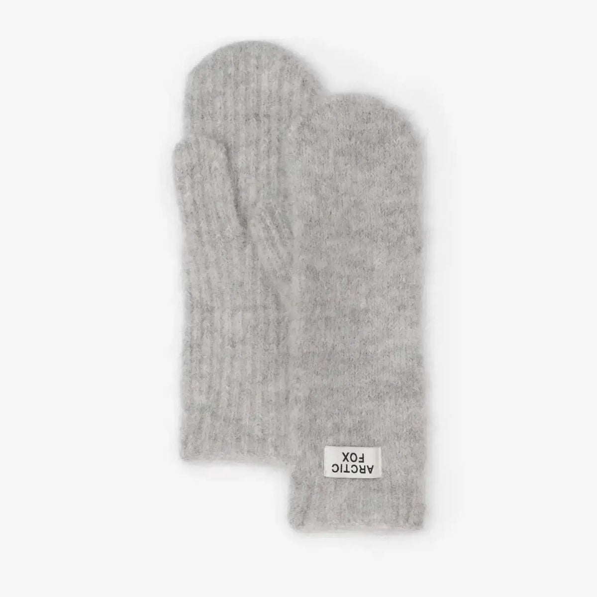 Arctic Fox alpaca mitten in neutral color, showcasing soft, warm woolen handwear for cold weather.