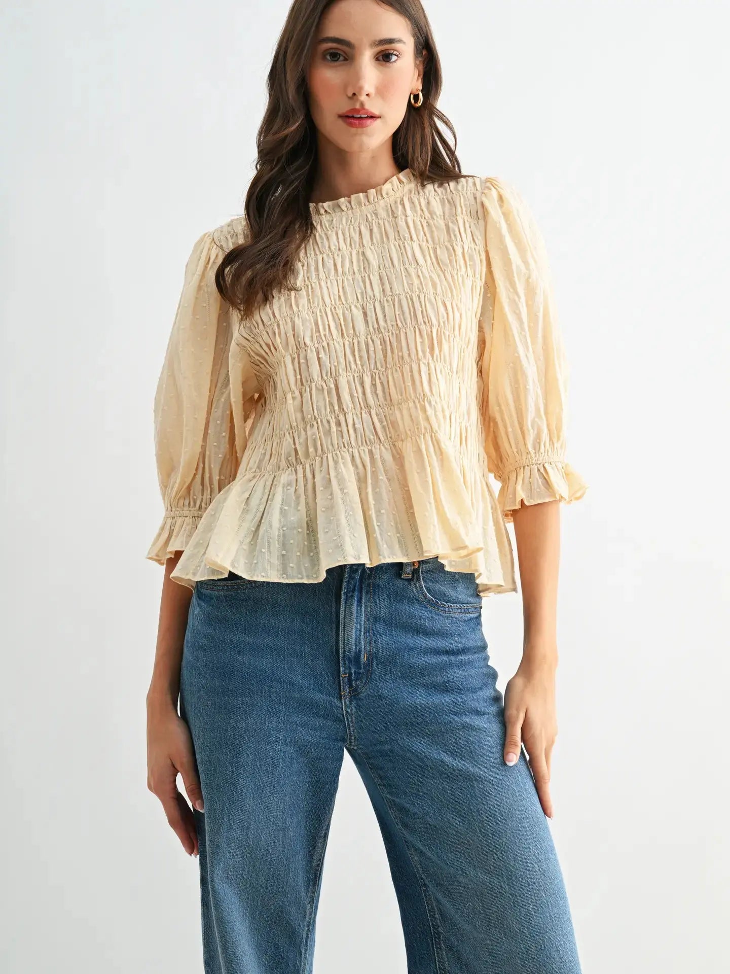Kacy Smocked Top - Sprig Beauty Co