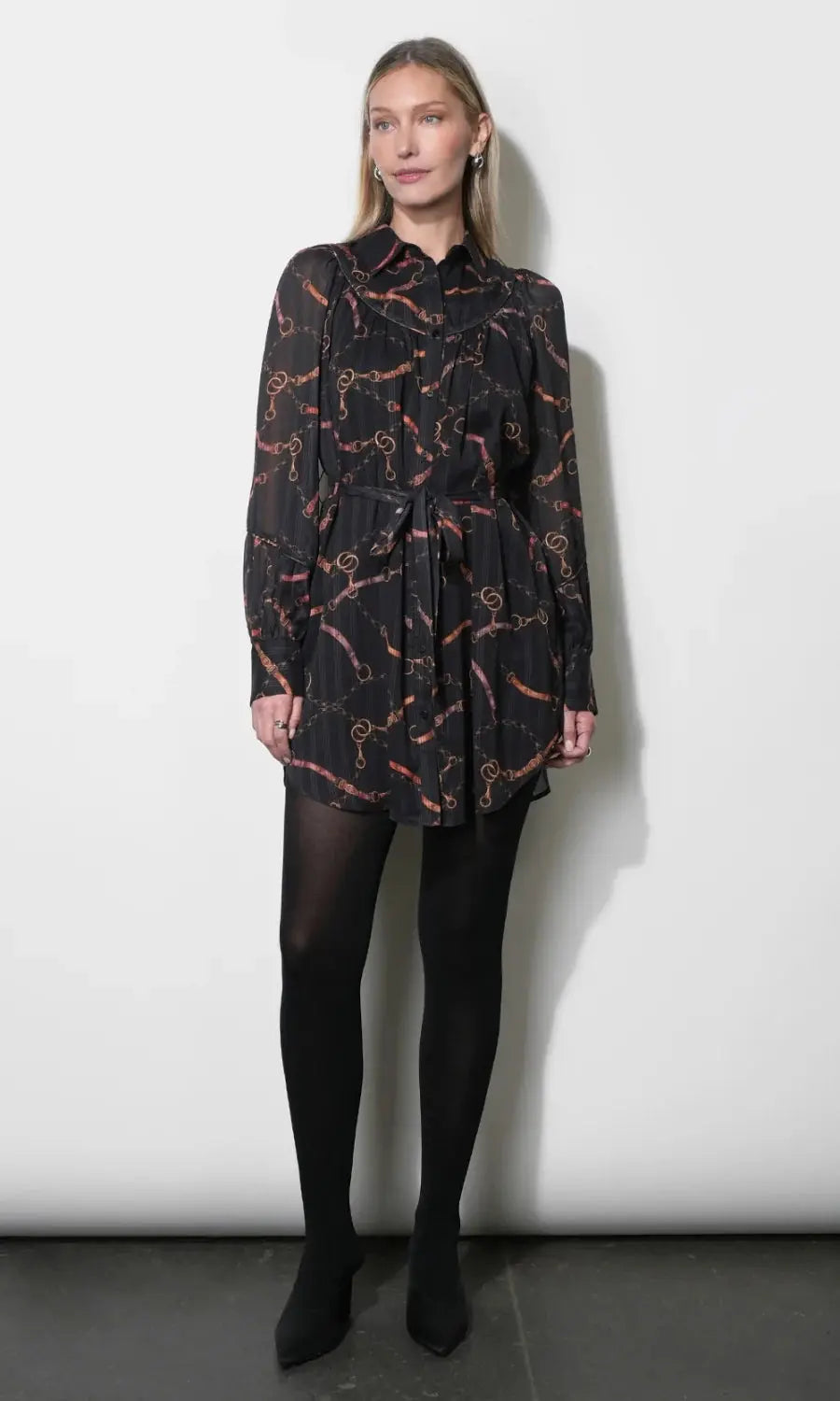 Anabelle Key Print Shirt Dress