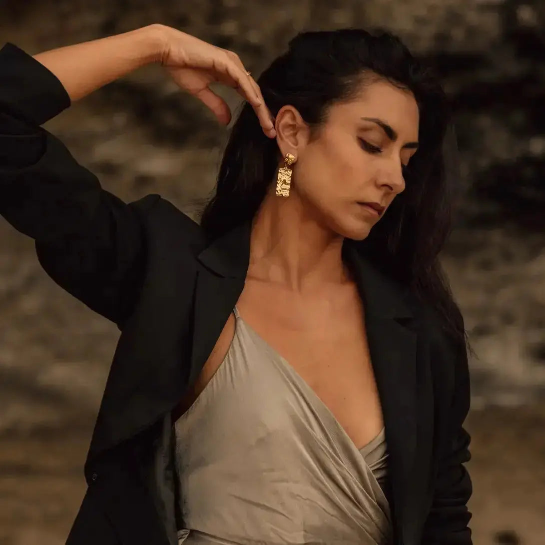 Boem Portofino Drop Earrings featuring elegant dangling jewelry with a sleek, modern design for stylish occasions.