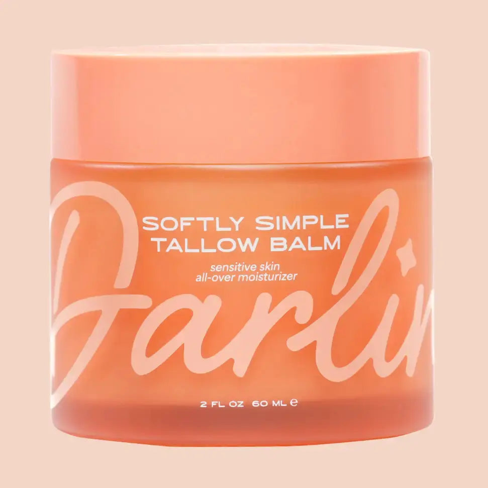 Darlin Skincare Softly Simple Tallow Balm in a jar, featuring a natural, creamy balm texture for nourishing skin.