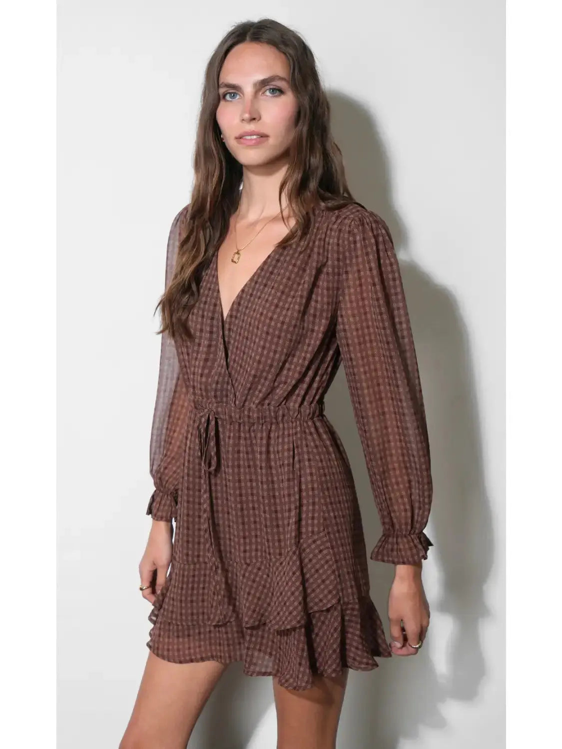 Greylin Polly checked mini dress with a classic plaid pattern and short silhouette