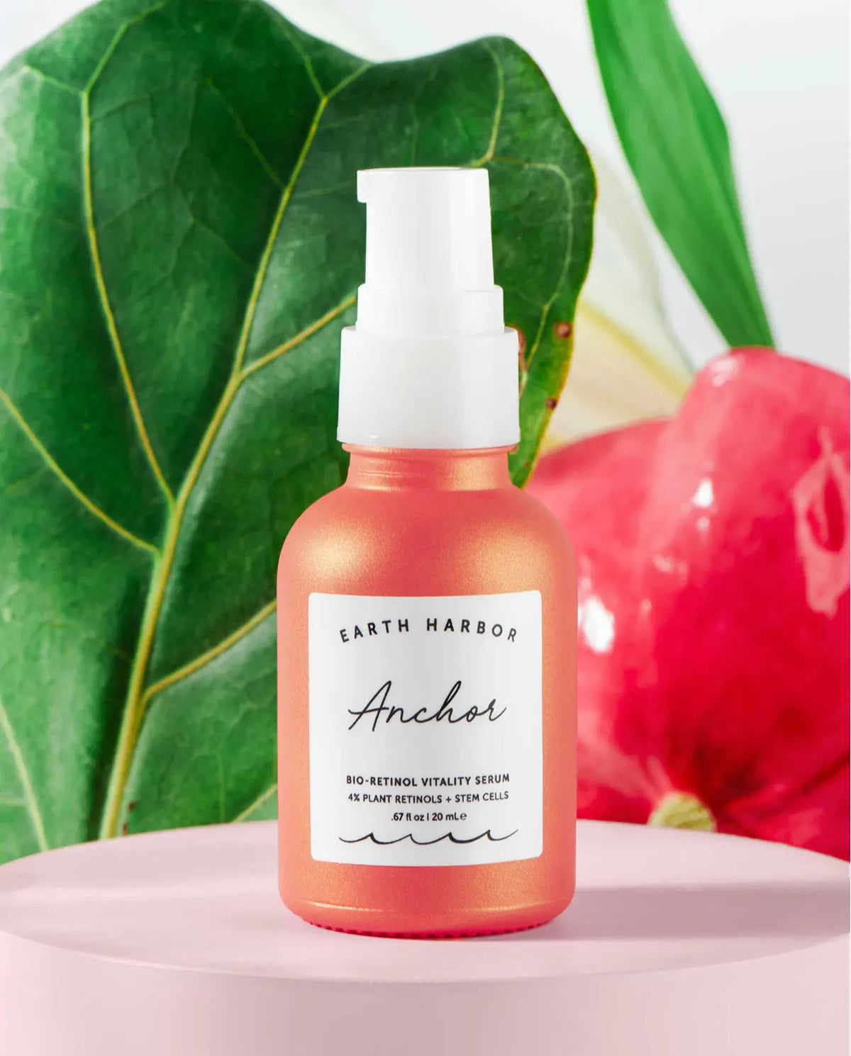 Earth Harbor Anchor Bio-Retinol Youth Serum in a glass bottle with dropper, showing its sleek packaging and label.