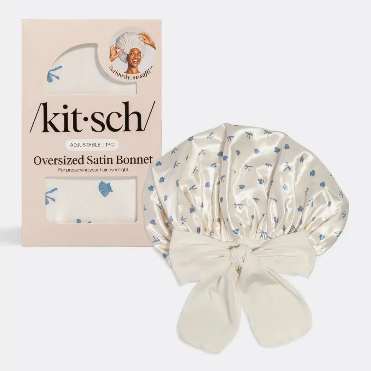 Coastal Bow Satin Sleep Bonnet