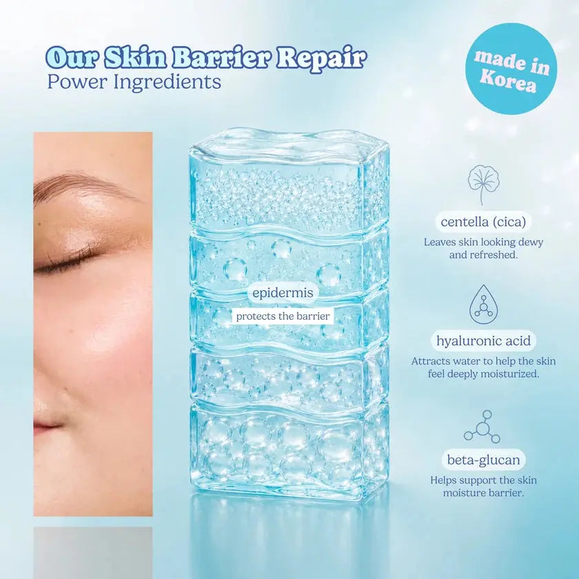 ESW Beauty Blue Dream Moisture Repair Sheet Mask laid flat, showcasing its packaging and vibrant blue design.