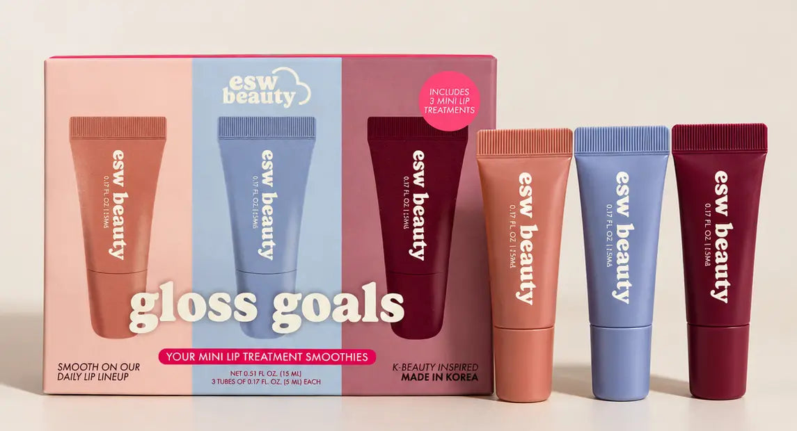 A.ren Gloss Goals Mini Lip Treatment Trio with three mini lip treatments in assorted shades