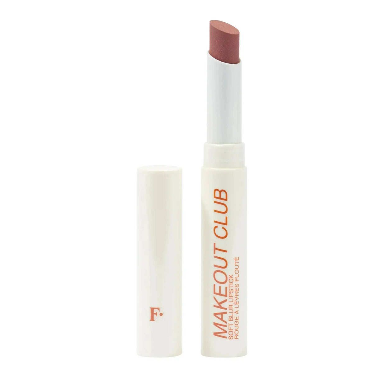Freck Beauty MAKEOUT CLUB Soft Blur Lipstick in beige-pink, showcasing its smooth, creamy texture and natural finish.