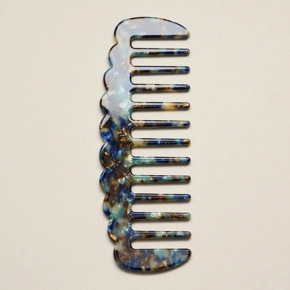 Pink confetti Frem Varsity Comb hair accessory with a colorful, patterned design for stylish hair styling.