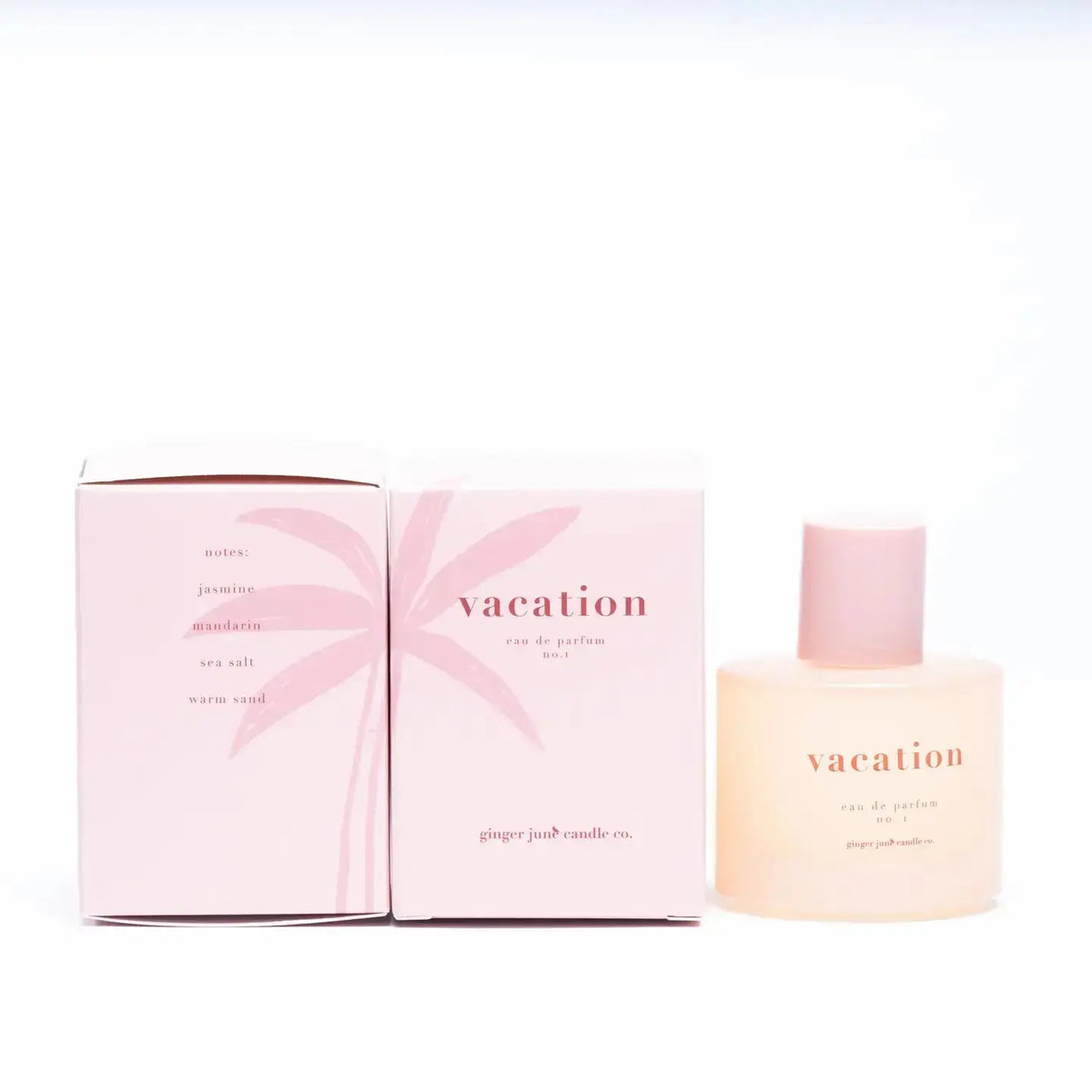 Ginger June Vacation essential oil perfume spray, 1.5 oz, featuring a sleek bottle with a luxurious fragrance for a refreshing scent.