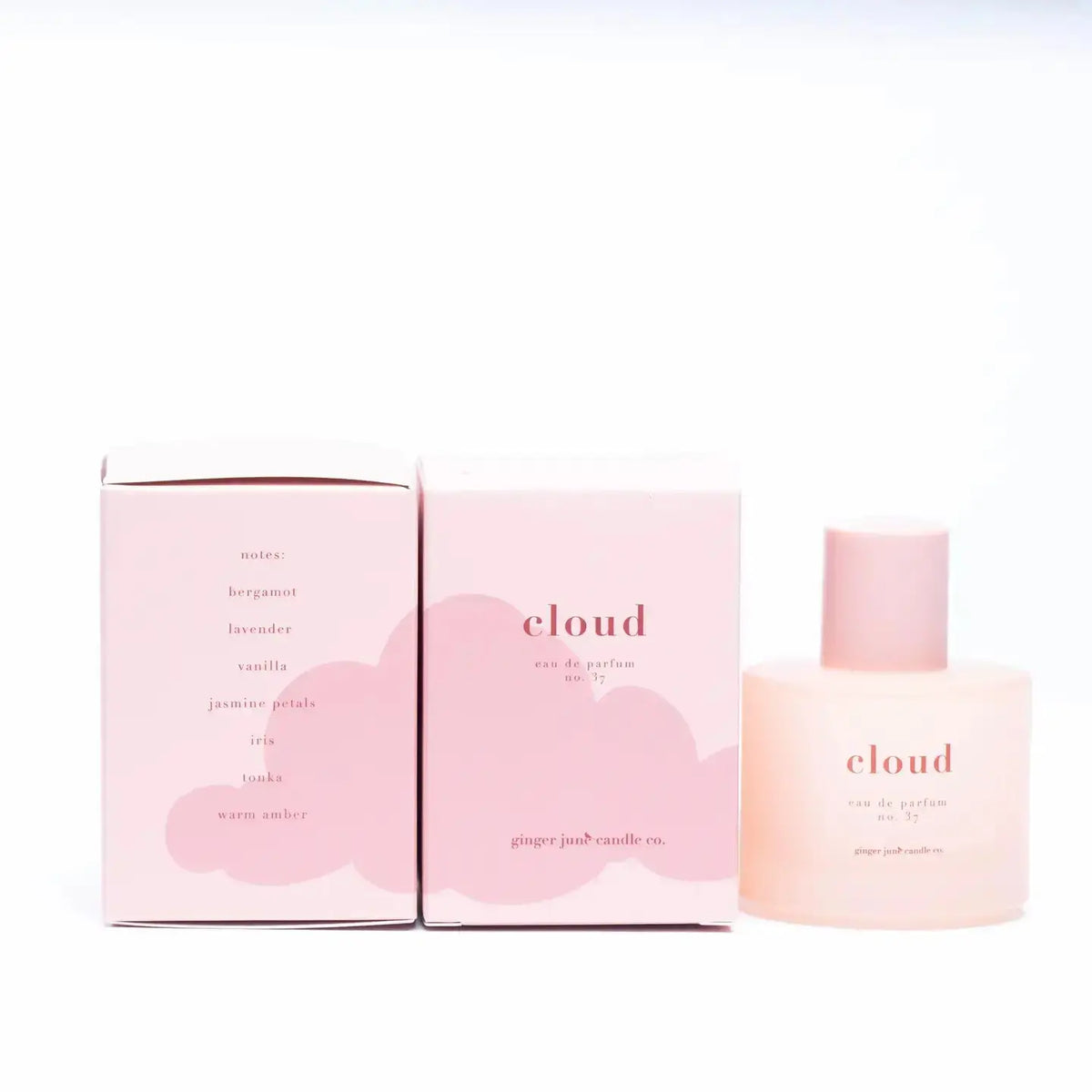 Ginger June Cloud essential oil perfume in a sleek roll-on bottle, showcasing a calming, cloud-inspired design.