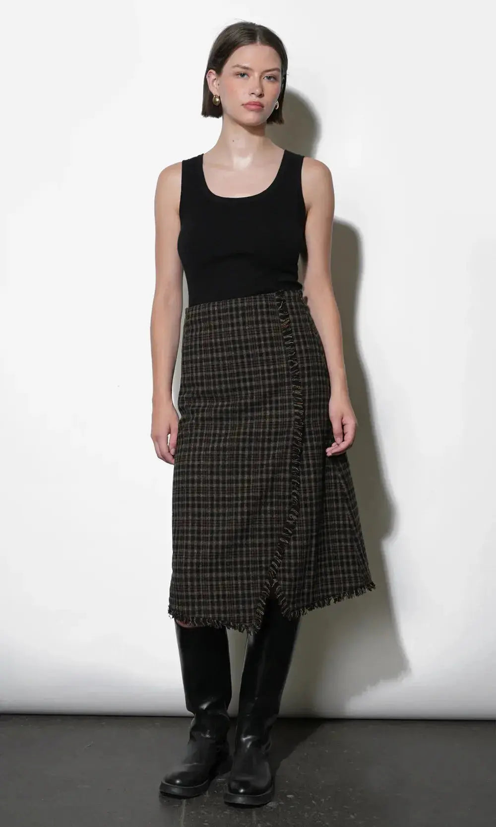Greylin Brighton skirt in extra small size, stylish apparel with a flattering fit and trendy design, showcased on a model.