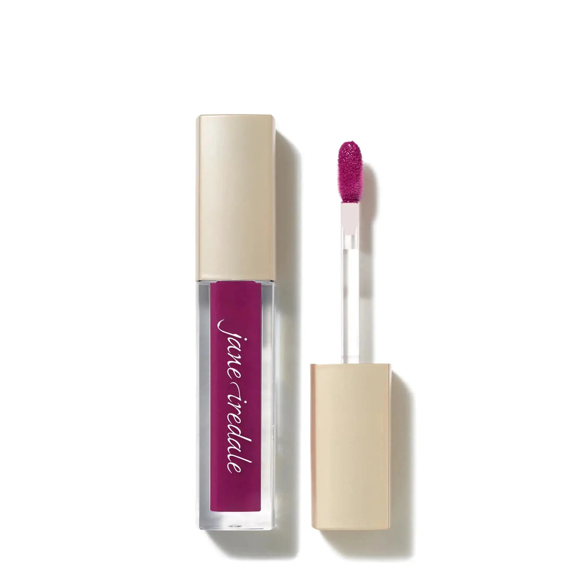 Jane Iredale ColorLuxe High Impact Lip Glaze in natural nude shade, glossy finish, and smooth application.