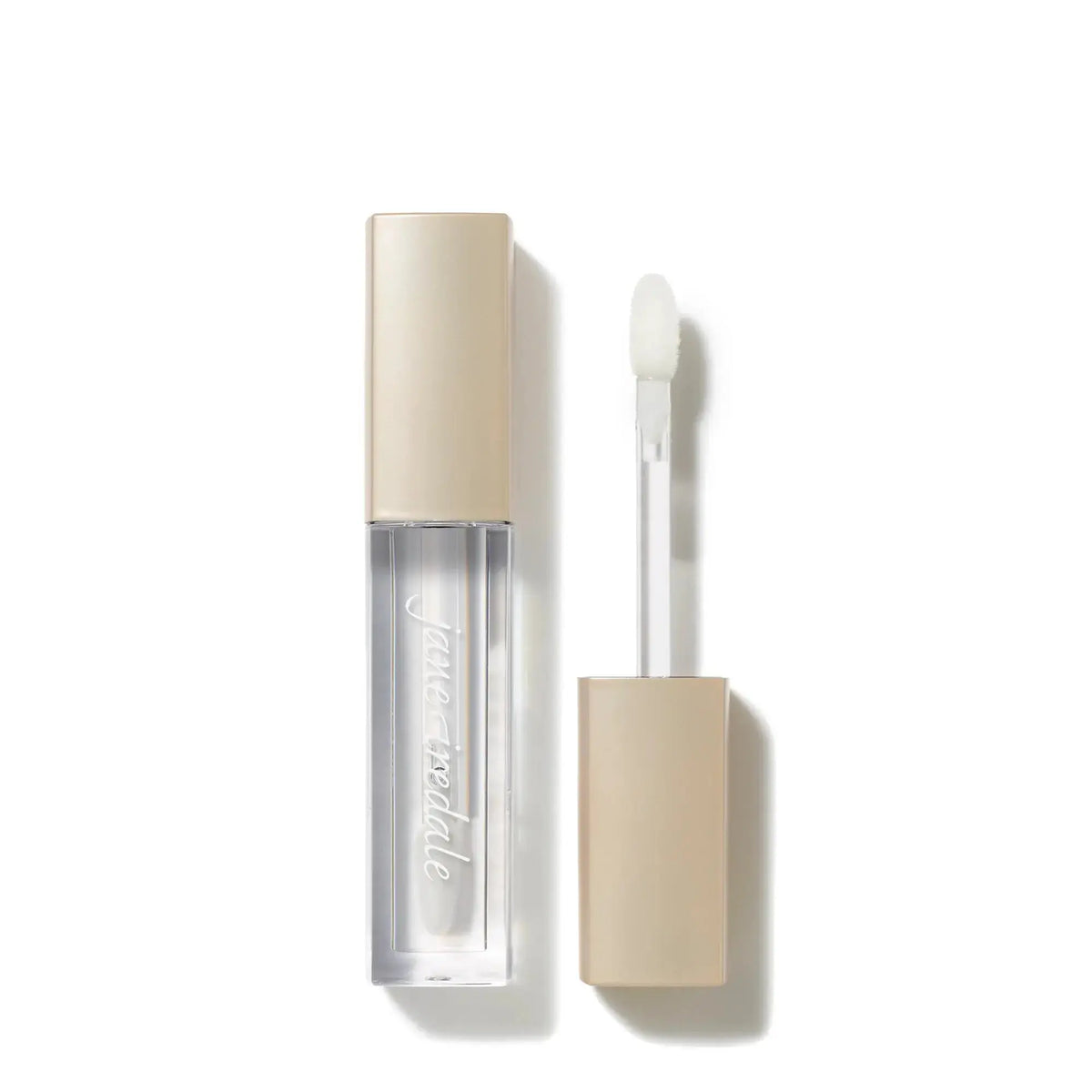 Jane Iredale ColorLuxe High Impact Lip Glaze in natural nude shade, showcasing glossy, smooth lip finish.