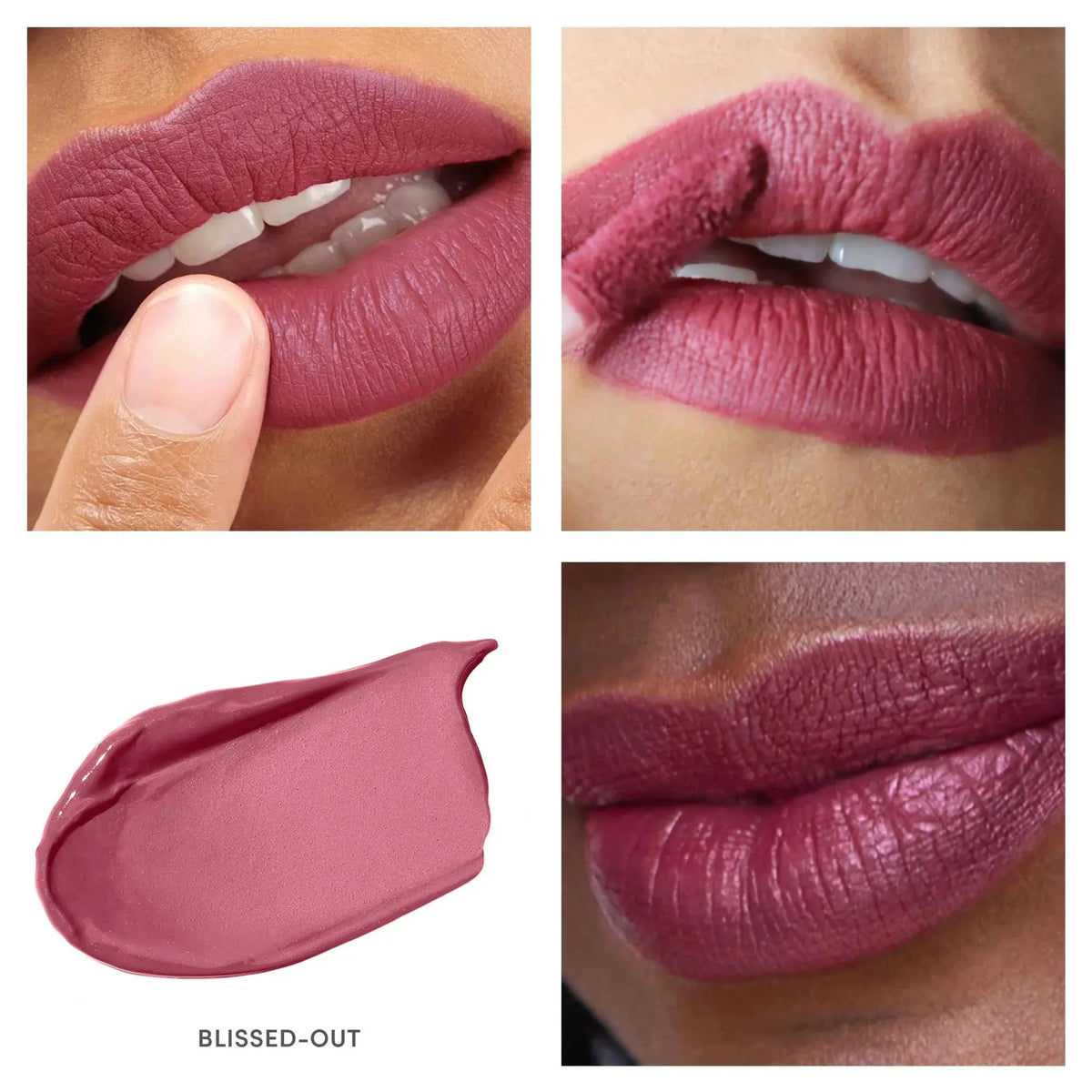 Jane Iredale Beyond Matte Lip Stain in a natural lip color, showing the smooth, matte finish on lips.