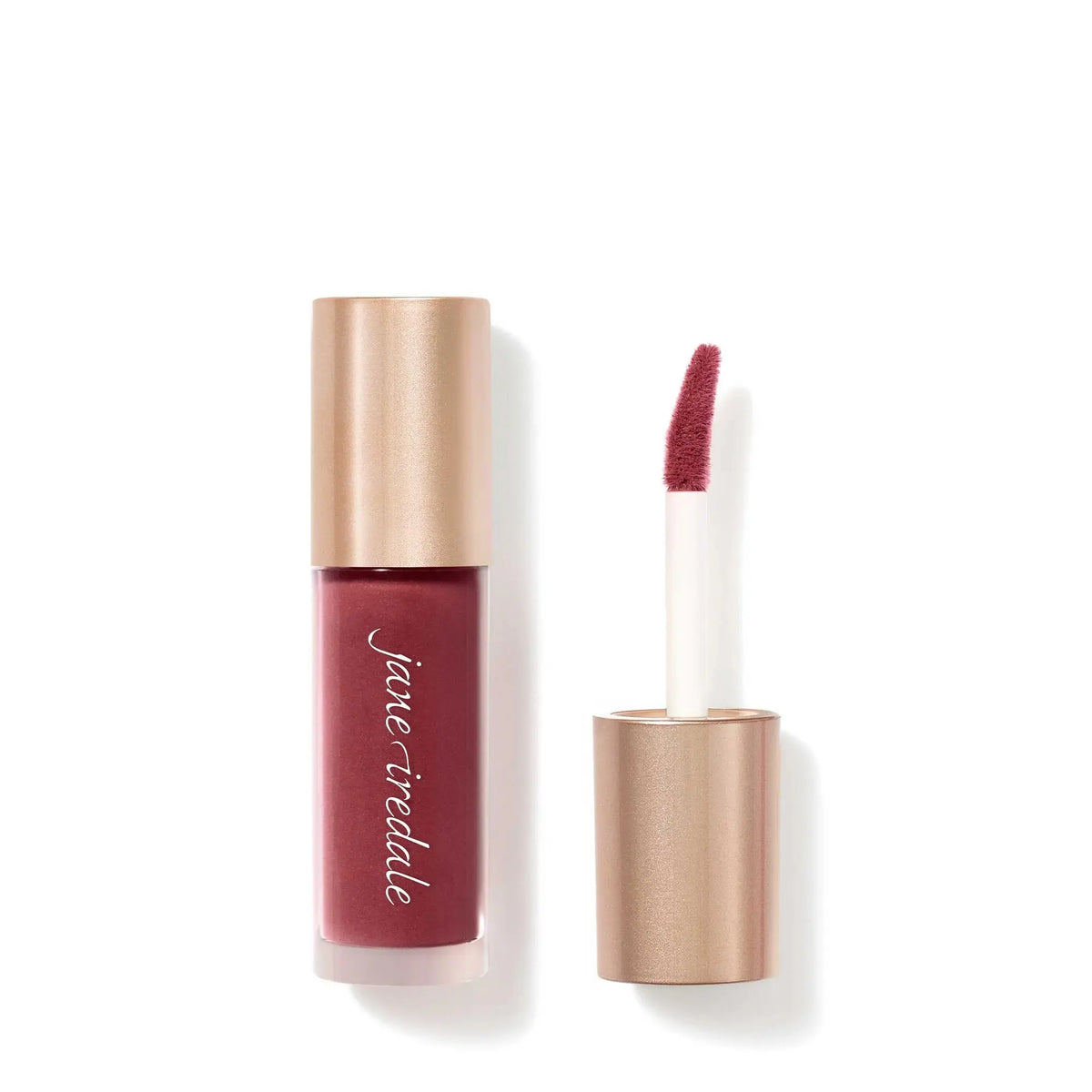 Jane Iredale Beyond Matte Lip Stain in a natural nude shade, featuring a smooth, matte finish on the lips.