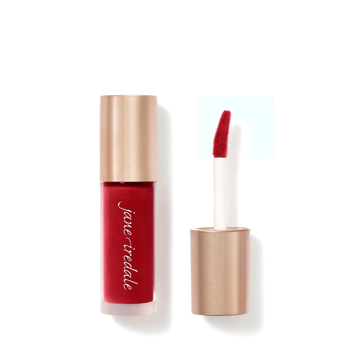 Jane Iredale Beyond Matte Lip Stain in a natural pink shade, featuring a smooth, matte finish on lips.