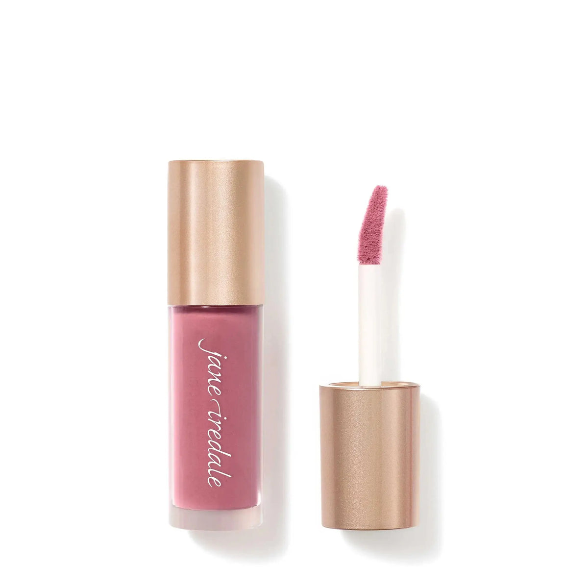 Jane Iredale Beyond Matte Lip Stain in a natural, matte pink shade, shown on lips with smooth, even application.