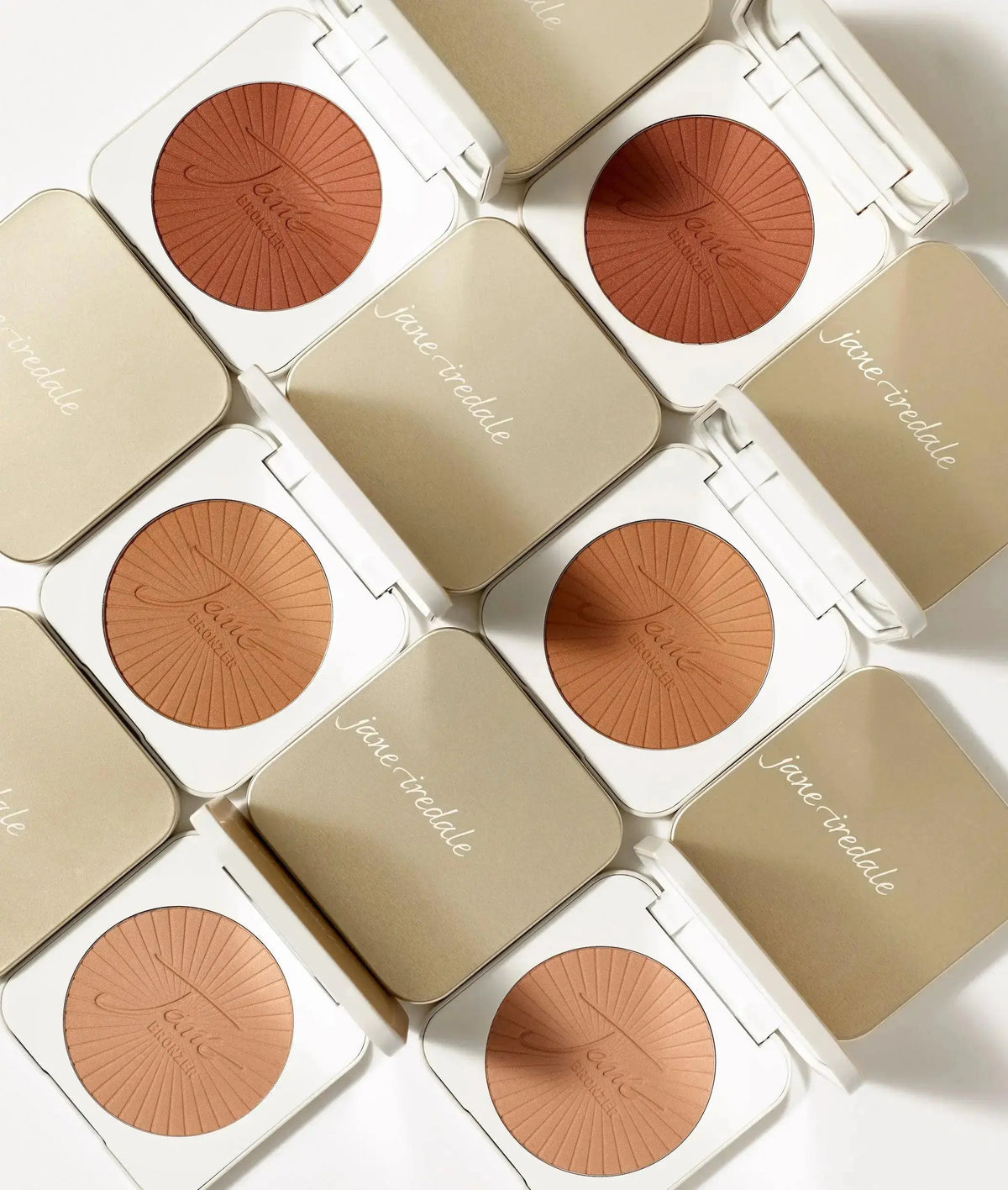Jane Iredale PureBronze Matte Bronzer refill for blushes and bronzers, showing the light-colored compact and product inside.