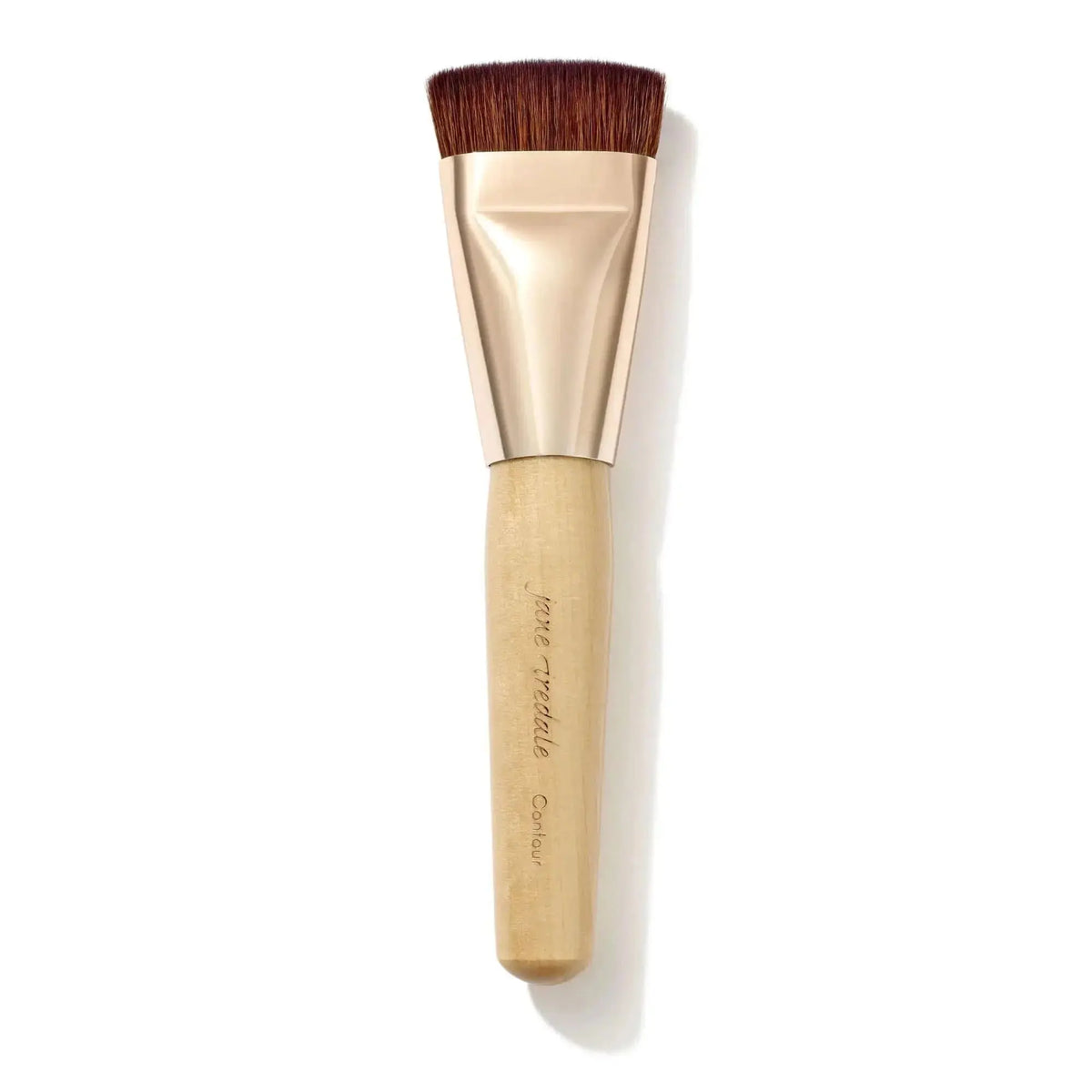 Jane Iredale contour brush for cosmetics, featuring soft bristles and ergonomic handle for precise contouring application.