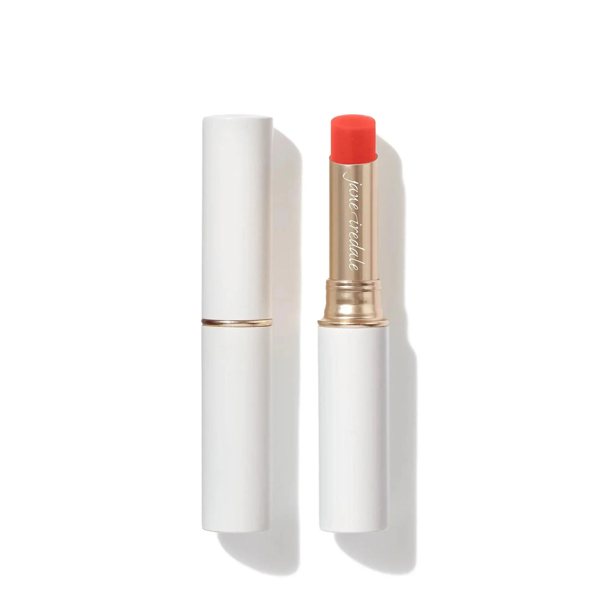 Jane Iredale Just Kissed Lip and Cheek Stain in Forever Pink, a versatile lip balm and cheek tint with a natural pink shade.