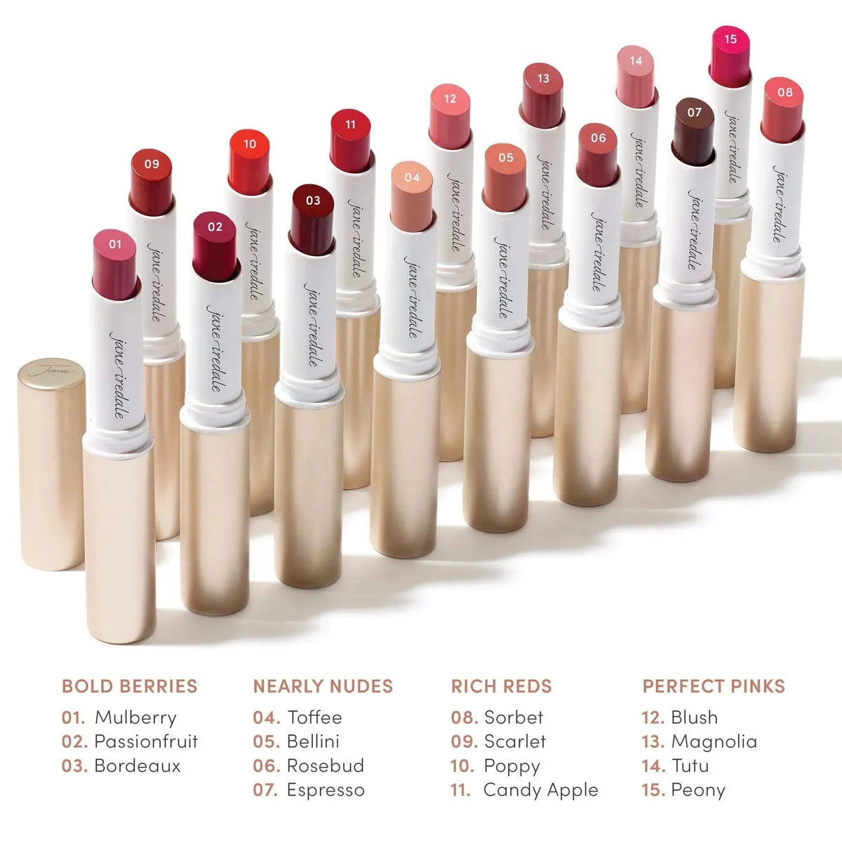 Jane Iredale ColorLuxe Hydrating Cream Lipstick in Toffee shade, showing the smooth, creamy lipstick bullet.