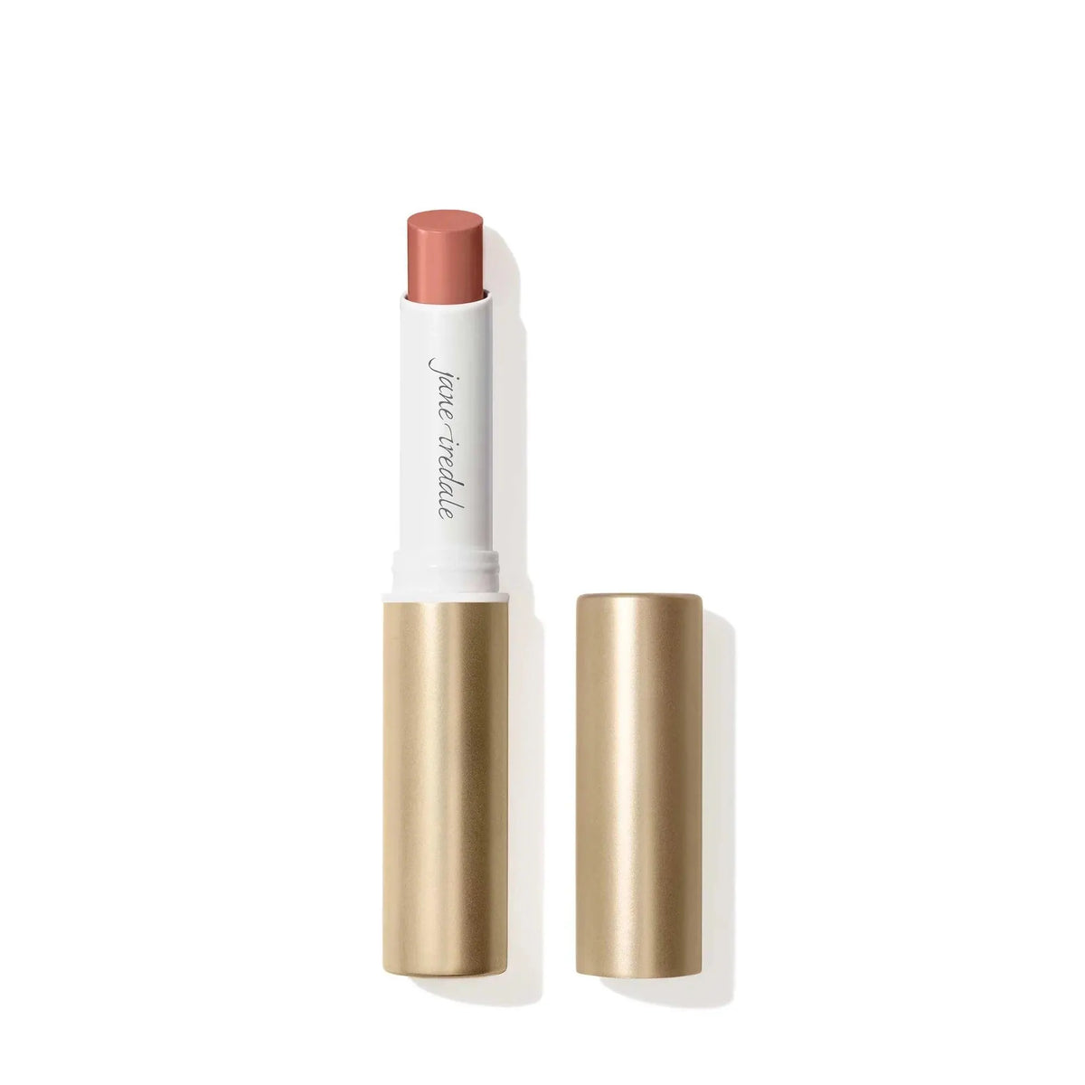 Jane Iredale ColorLuxe Hydrating Cream Lipstick in toffee shade, featuring smooth, moisturizing lipstick with a creamy finish.