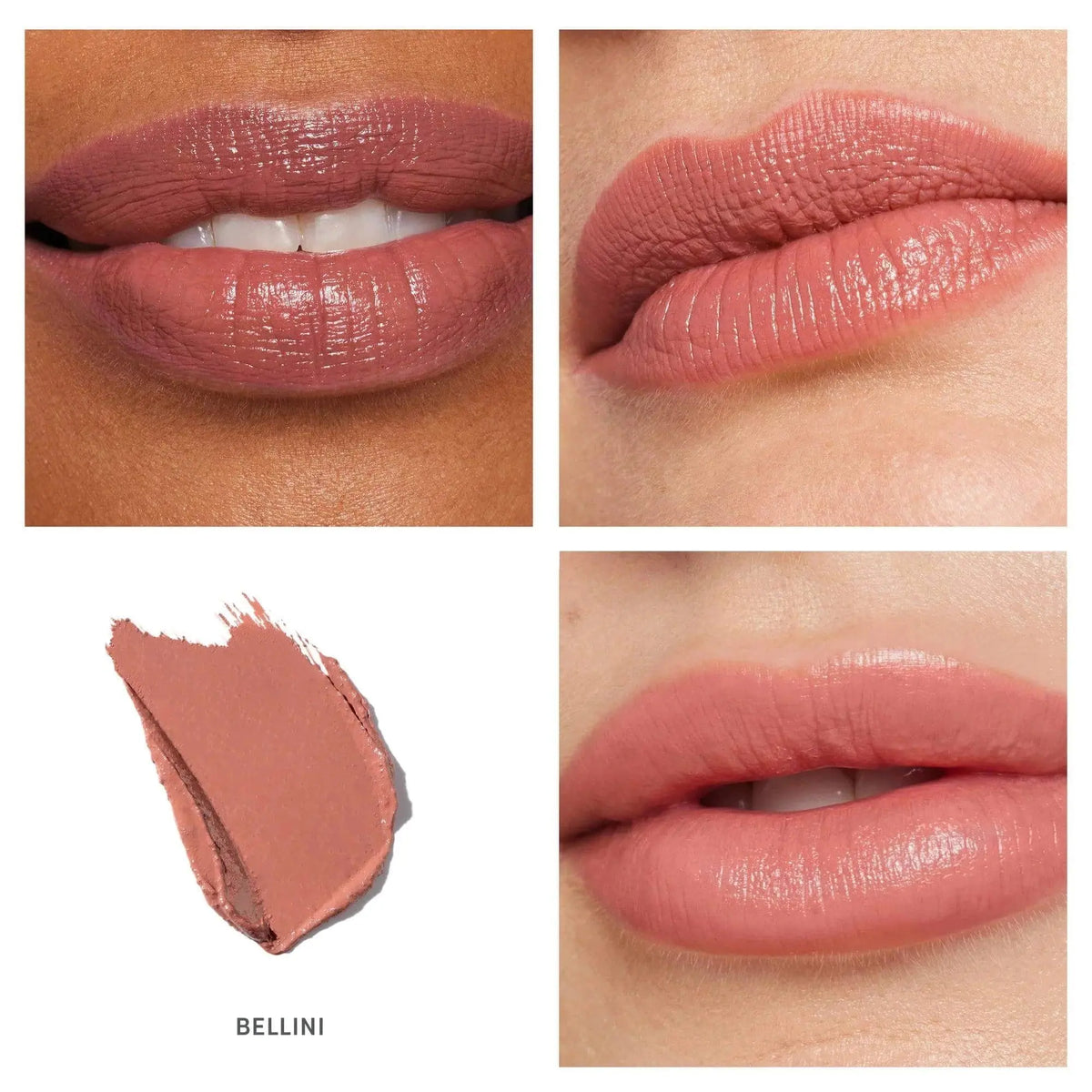 Jane Iredale ColorLuxe Hydrating Cream Lipstick in Toffee shade, showing a smooth, creamy lipstick with a rounded tip.