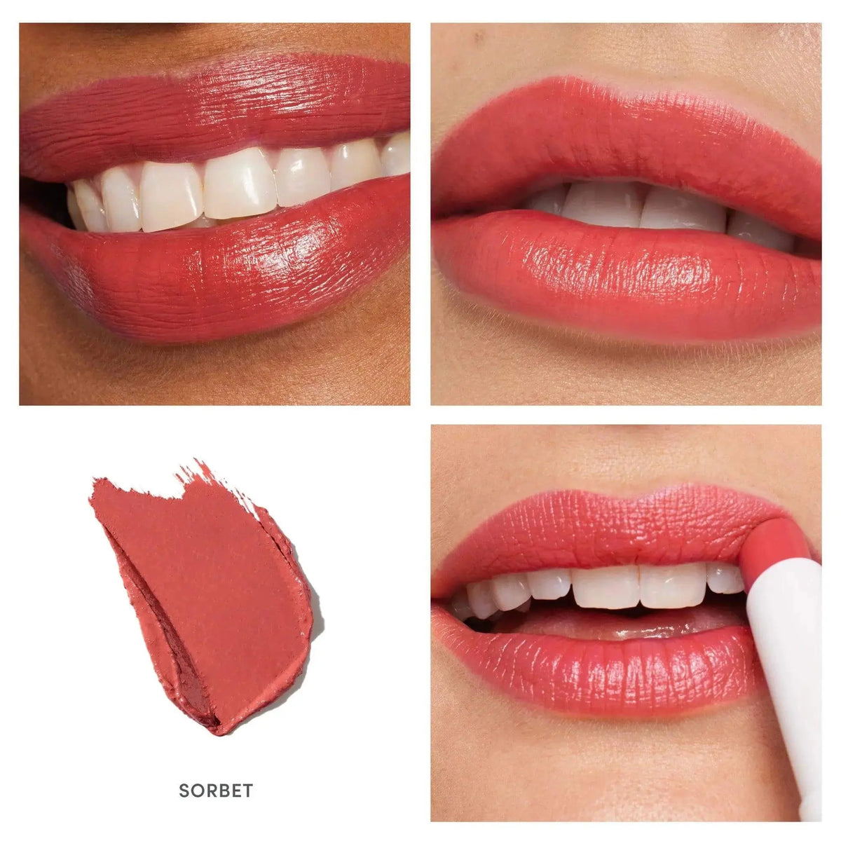 Jane Iredale ColorLuxe Hydrating Cream Lipstick in Toffee shade, showing a smooth, creamy lipstick stick with a rich caramel color.