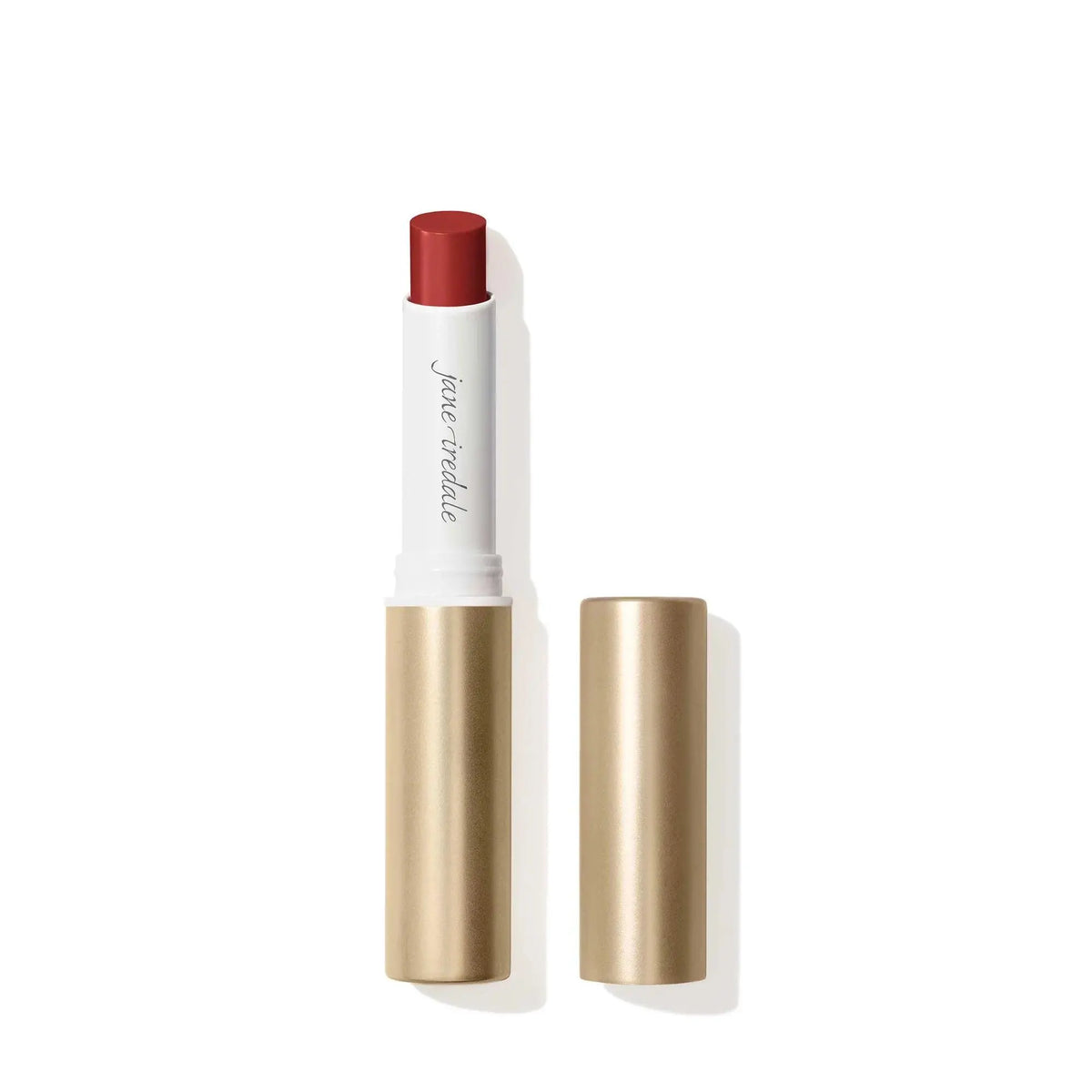 Jane Iredale ColorLuxe Hydrating Cream Lipstick in toffee color, featuring a smooth, moisturizing lipstick with a creamy finish.
