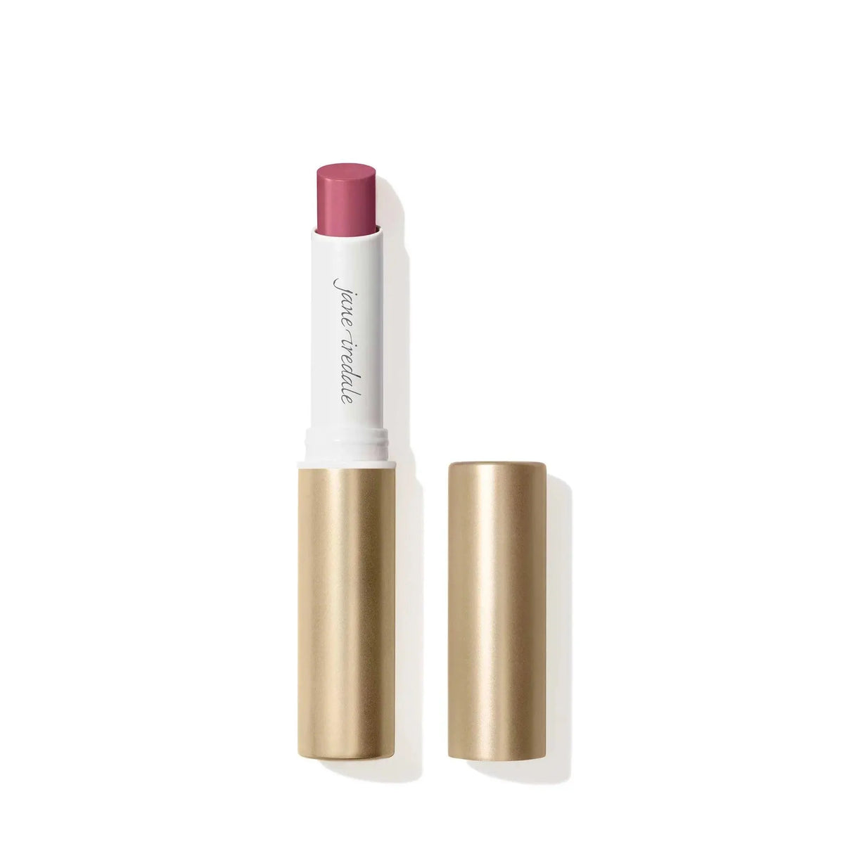 Jane Iredale ColorLuxe Hydrating Cream Lipstick in toffee color, showcasing a smooth, creamy lipstick with a rich, neutral shade.