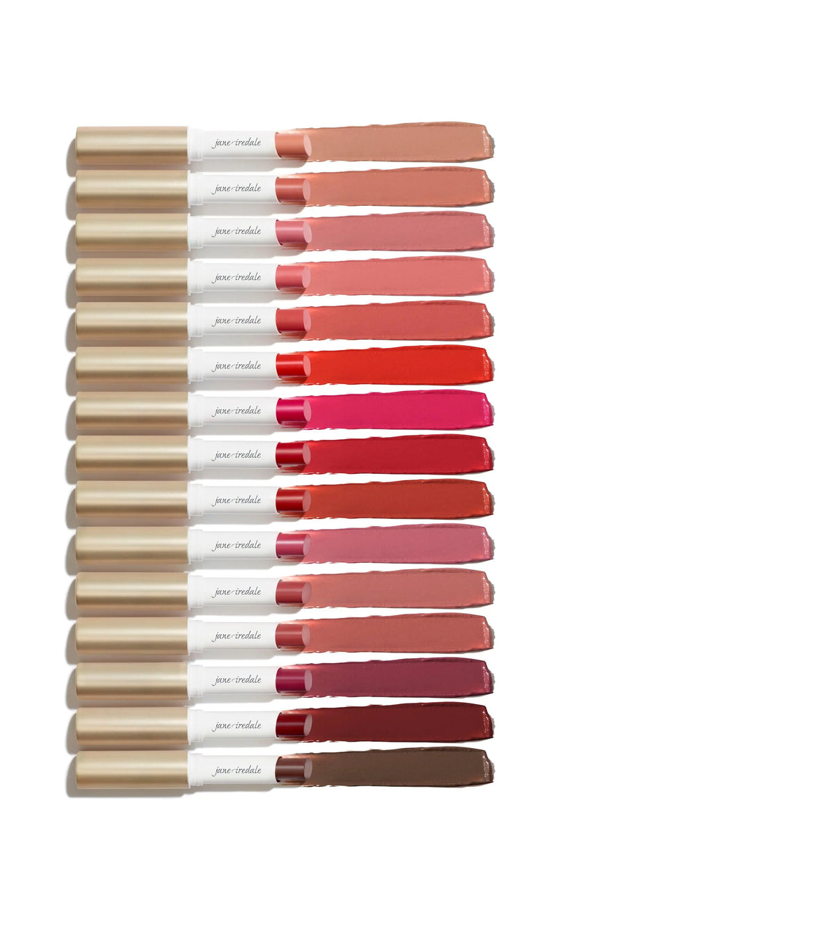 Jane Iredale ColorLuxe Hydrating Cream Lipstick in Toffee shade, showcasing smooth, creamy lipstick with a rich, natural color.