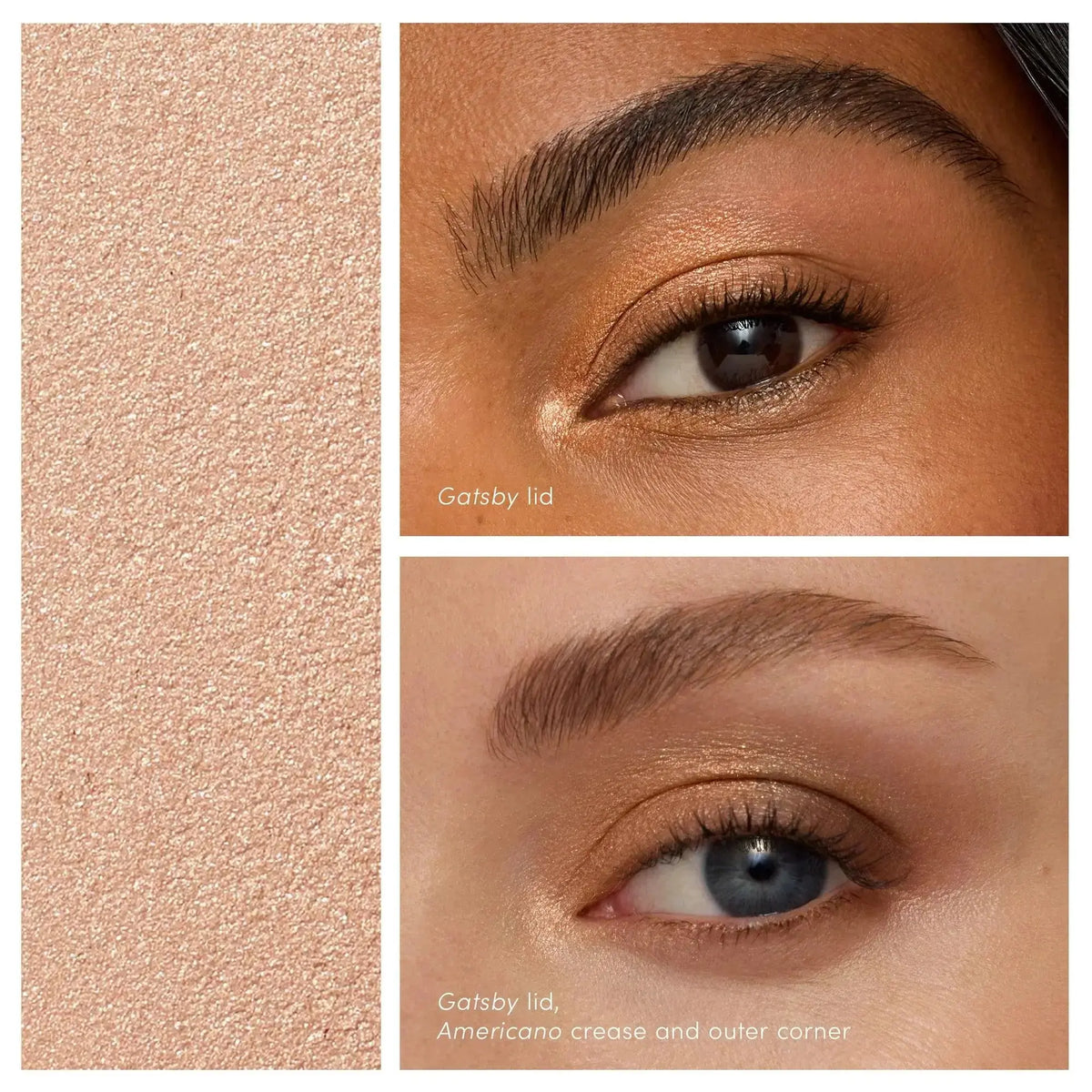 Jane Iredale ColorLuxe Eye Shadow Stick in saddle, showcasing a smooth, pigmented makeup product with a rounded tip.