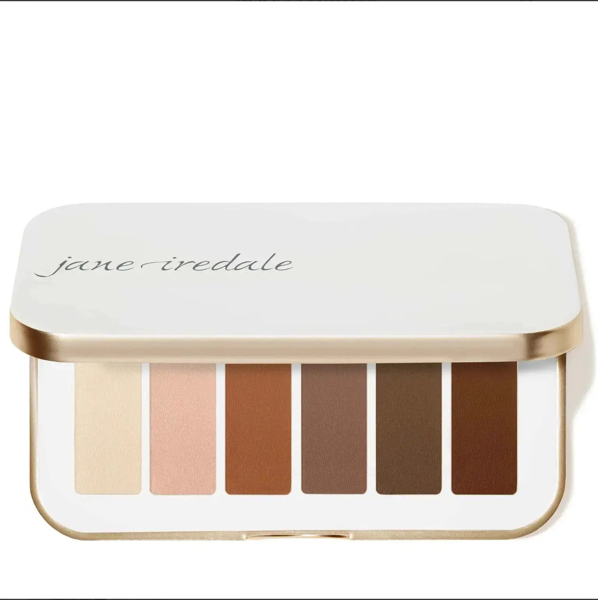 Jane Iredale PurePressed Eyeshadow Palette with naturally matte shades arranged in a sleek compact for versatile eye makeup.