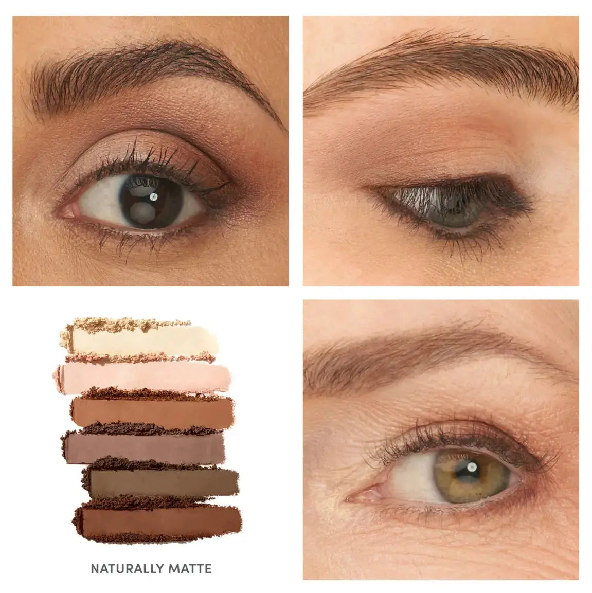 Jane Iredale PurePressed Eyeshadow Palette with naturally matte neutral shades and a sleek compact design.