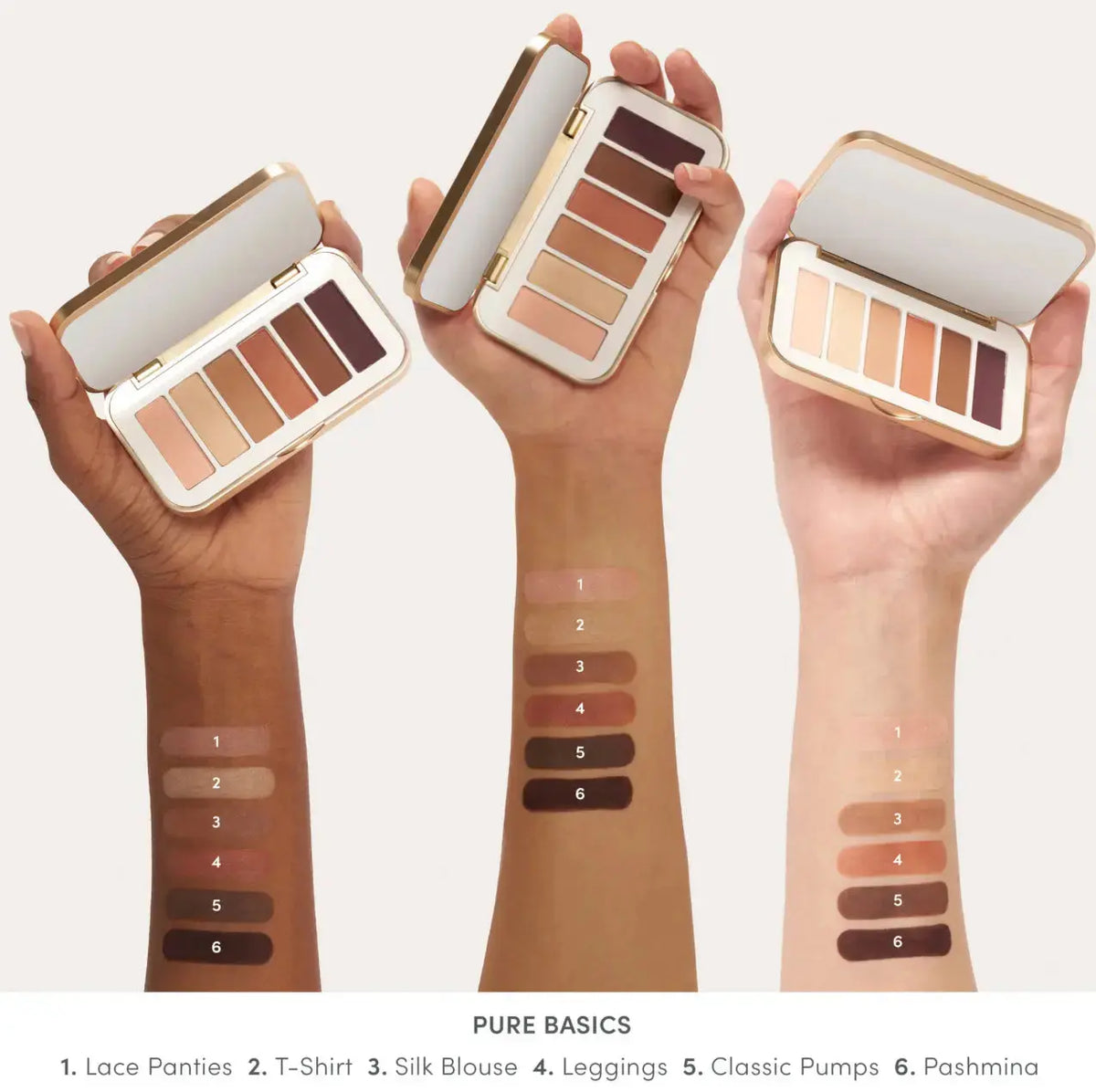 Jane Iredale PurePressed Eyeshadow Palette with natural matte shades in a sleek compact, perfect for versatile eye looks.