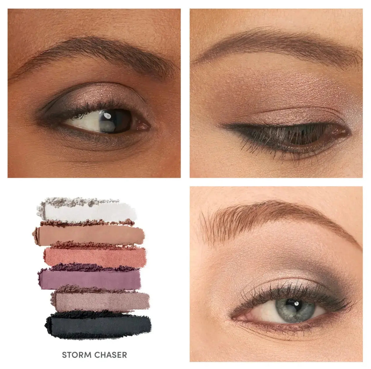 Jane Iredale PurePressed Eyeshadow Palette with naturally matte shades in a sleek compact, featuring multiple neutral eyeshadow tones.