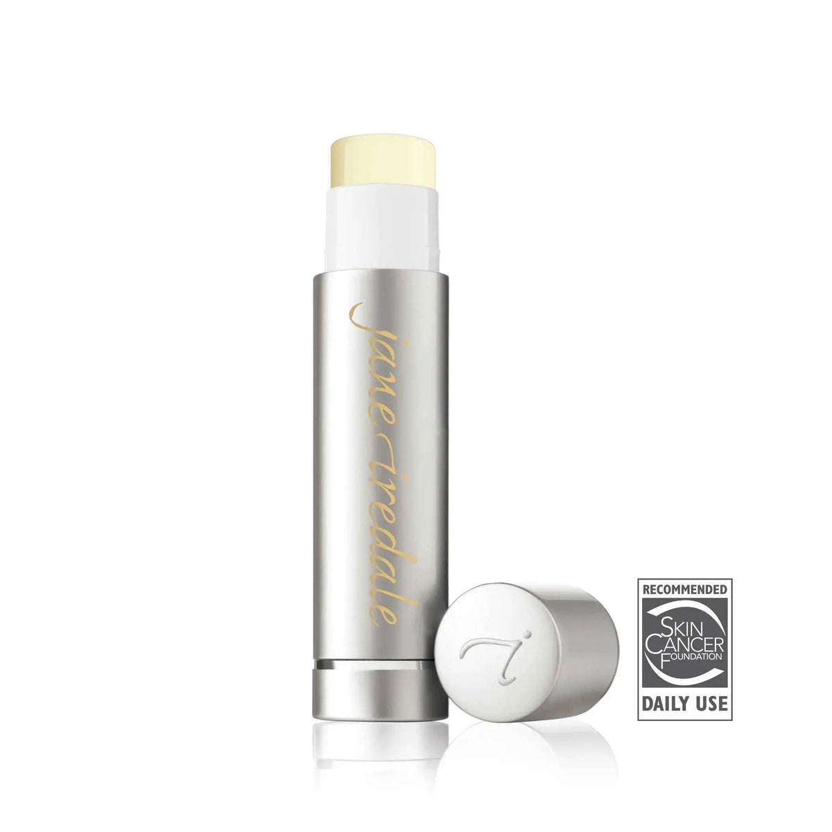 Jane Iredale LipDrink SPF 15 lip balm with sheer, translucent finish and moisturizing texture in a close-up image.