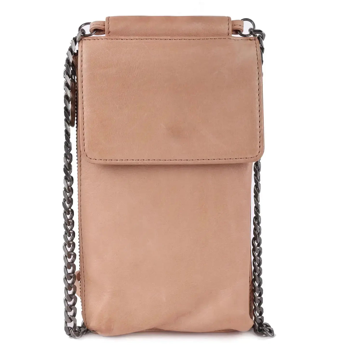 Latico Tati handcrafted leather crossbody bag in cognac with adjustable strap and sleek design.