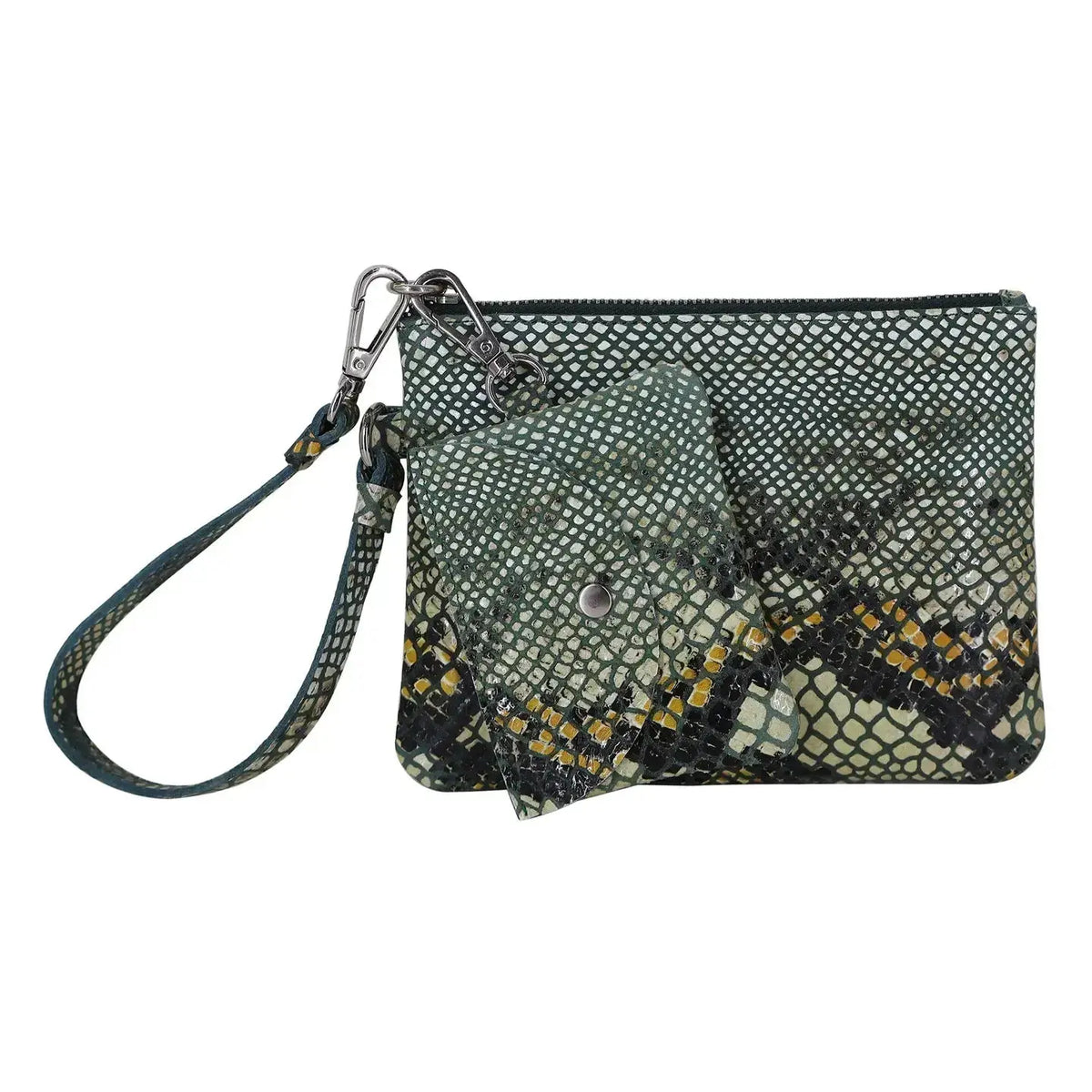 Latico Leathers Cognac Luma Pouch Set featuring stylish leather purses with sleek design and practical compartments.