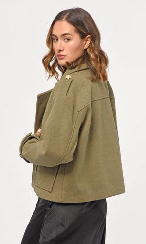 Olive Brushed Wool Jacket - Sprig Flower Co
