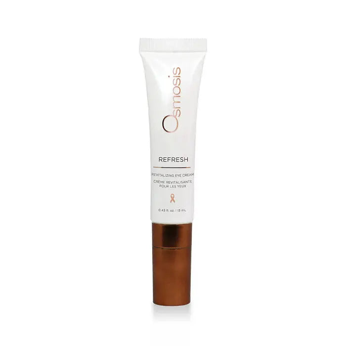 Osmosis Refresh Revitalizing Eye Cream in a sleek jar, designed to reduce puffiness and brighten the under-eye area.