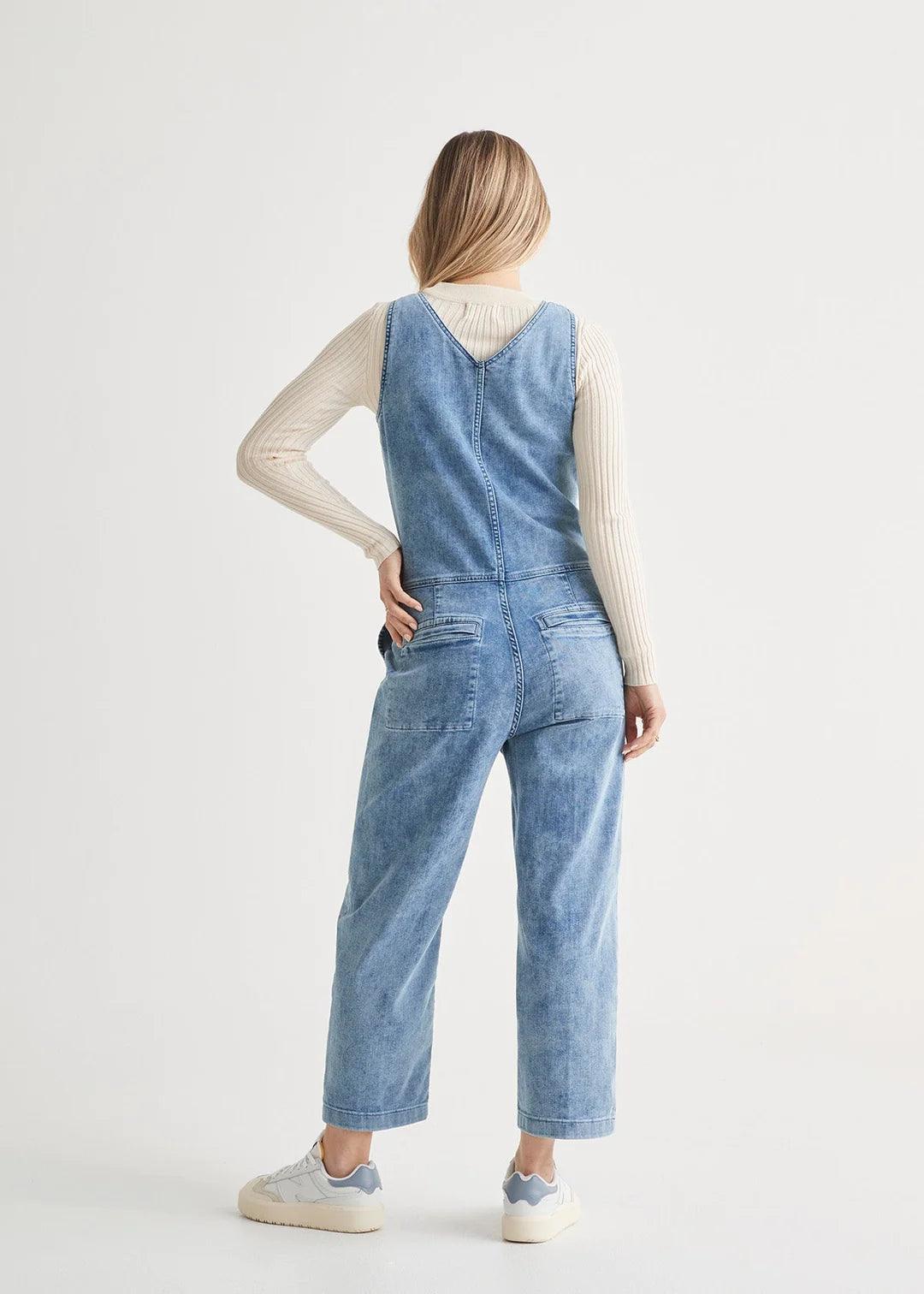 Performance Denim Jumpsuit - Light Stone - Sprig Flower Co