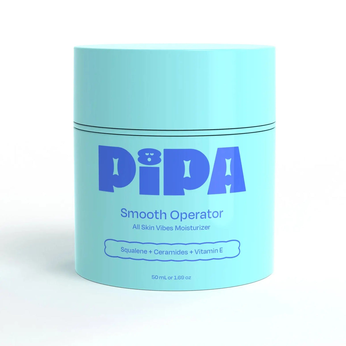 Pipa Skincare Smooth Operator Moisturizer in a sleek jar, showcasing creamy skin care formula for hydration and smooth skin.